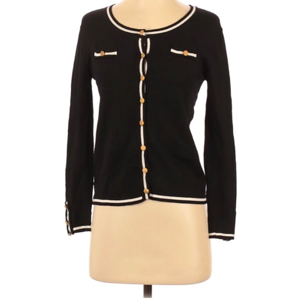 Zara Black & White Women's Cardigan Sweater Small
